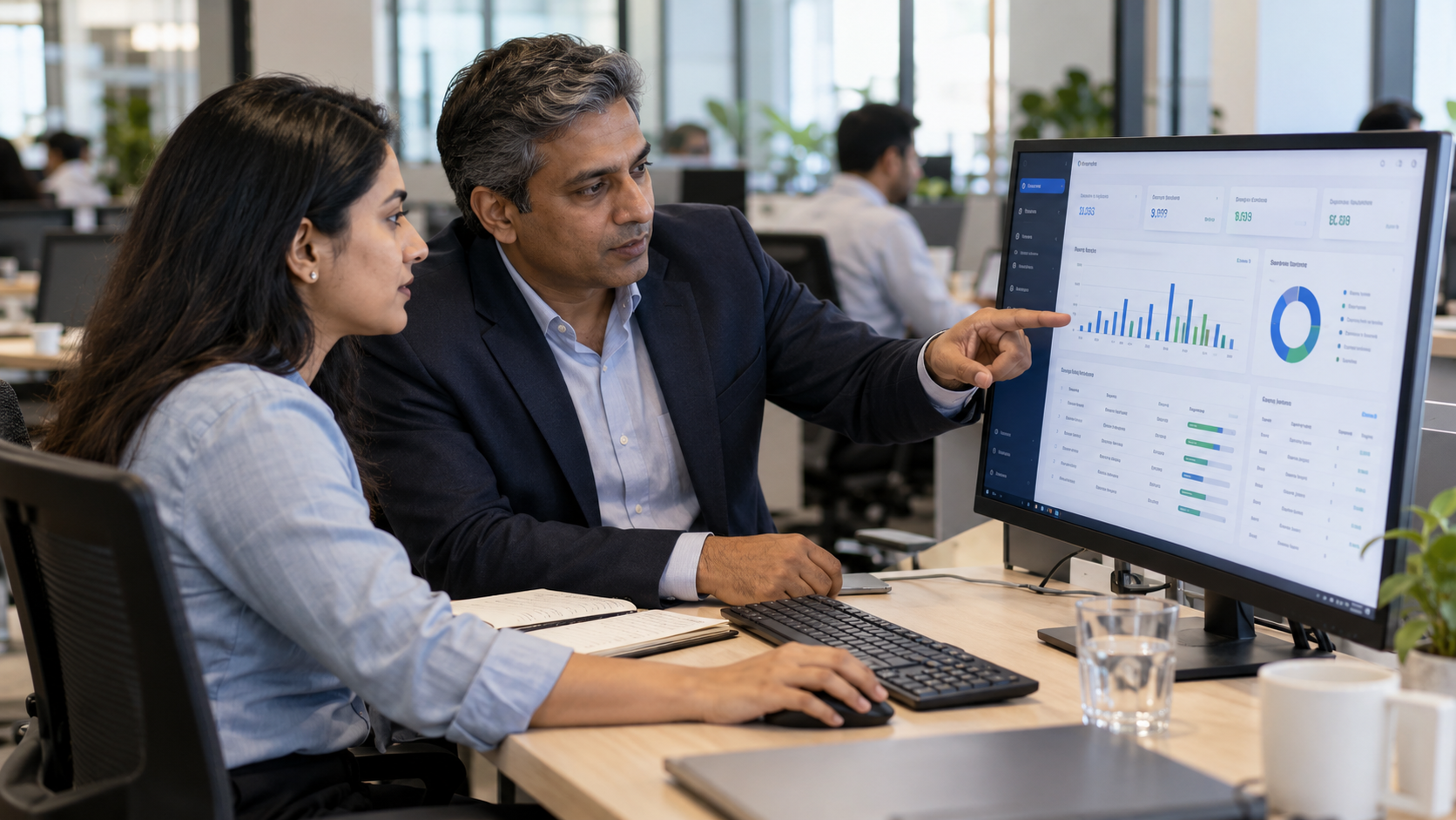 Lending team reviewing their collections dashboard on the FrenzoFinserv platform